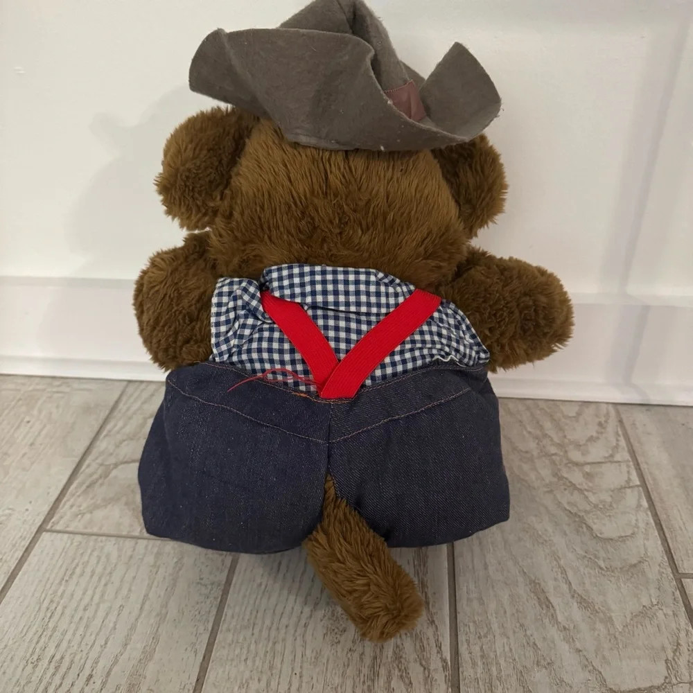Country Bears Vintage 1985 Plush 16” Uncle Tyler‎ Marchon Suspenders Overalls